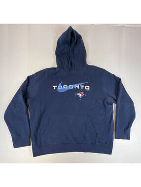 Nike Toronto Blue Jays Mens XL Blue Pullover Hoodie MLB Baseball Sweatshirt